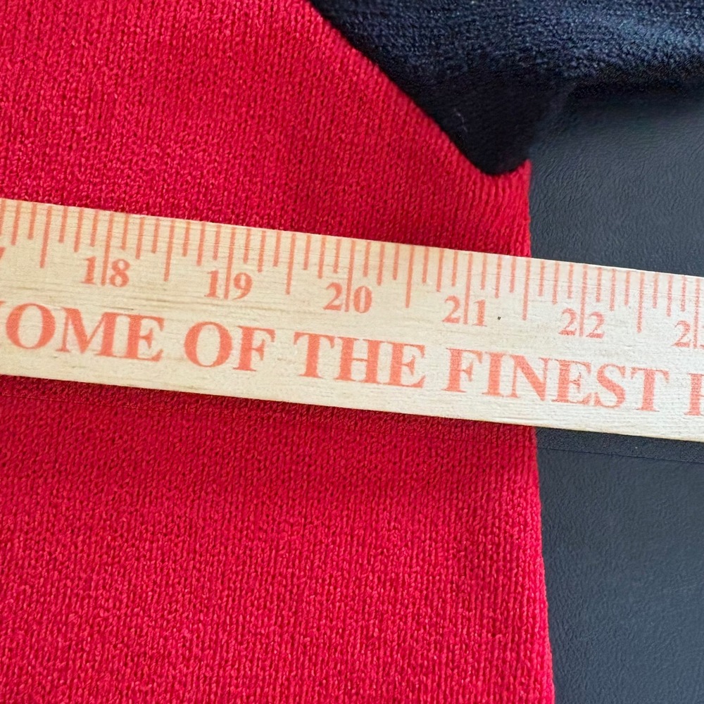 The Michael Collection Black Red Santana Knit Button Front Dress XL Art Vintage - Picture 12 of 15